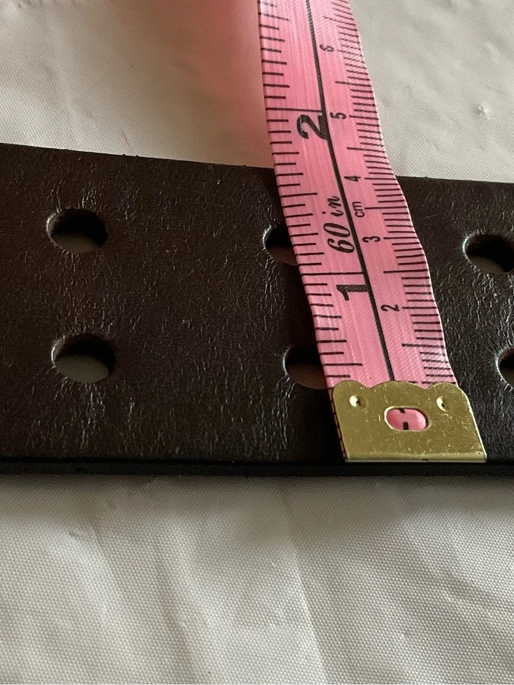 Lauren Ralph Lauren Dark Brown Leather Double Prong Adjustment Holes Belt